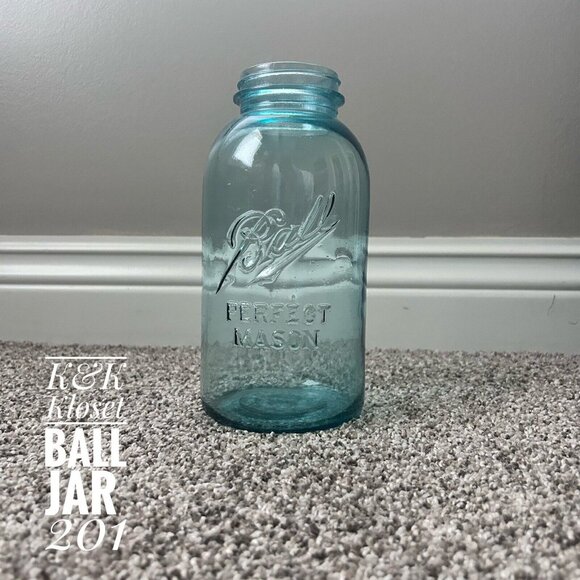 Vintage Light Blue Aqua Ball Perfect Mason Canning Jar 1910-1923 #10 NO LID! - Picture 1 of 8
